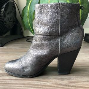 Metallic Black Rag and Bone Newbury Boot 8.5